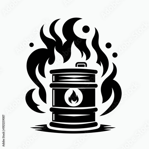 Burning Oil Barrel Fire