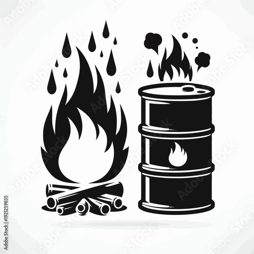 Burning Oil Barrel Fire