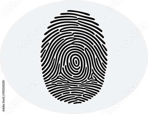 Fingerprint pattern with oval shape and spiral center