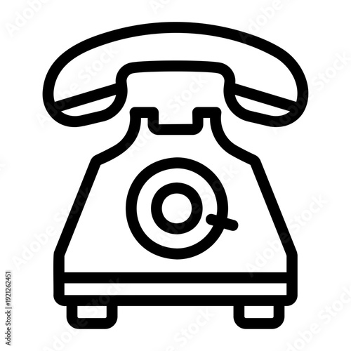 Rotary telephone Line Icon