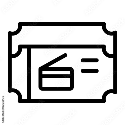 Vintage ticket Line Icon