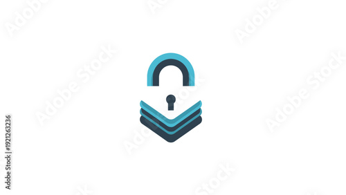 Digital Padlock Security Icon Design.