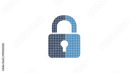 Digital padlock with keyhole icon.