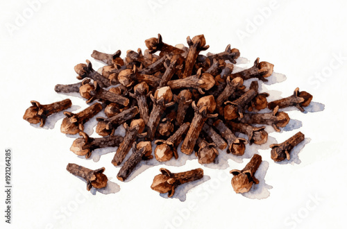 Earthy Herb Earthy Cloves isolated watercolor vector illustration svg