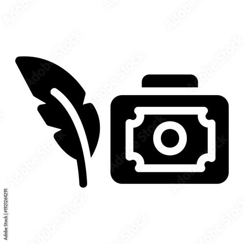 Feather quill pen Solid icon