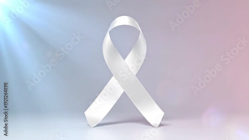 White Ribbon Symbol of Hope and Awareness.