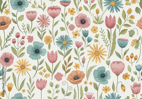 Soft airy floral background perfect for textile and decor
