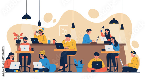 People Working on Laptops in Office.