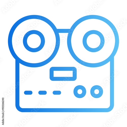Reel to reel tape Line Gradient Icon