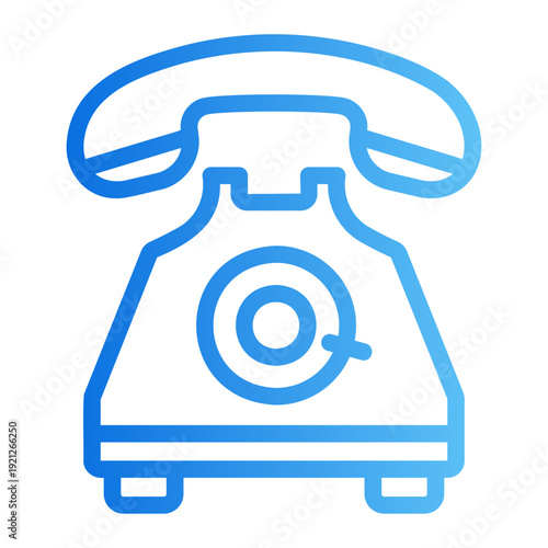 Rotary telephone Line Gradient Icon