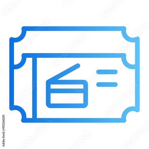 Vintage ticket Line Gradient Icon