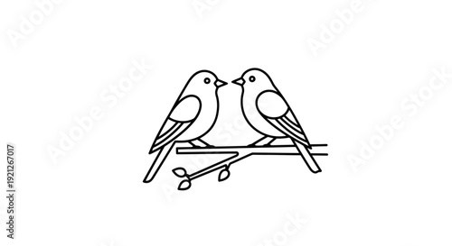 Couple of birds on a branch