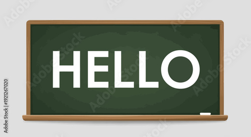 Green Chalkboard with Hello Message