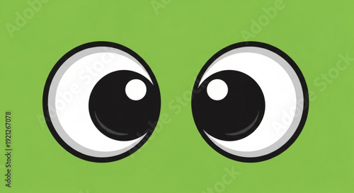 Cartoon eyes looking with curiosity and surprise
