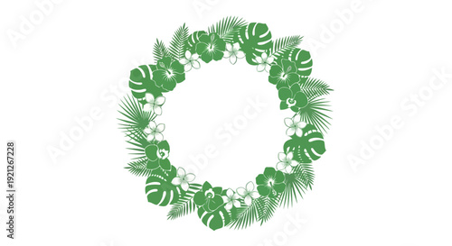Tropical Leaves Circular Arrangement
