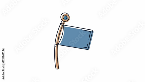 Obraz na plátně Simple Blue Flag Icon Design.
