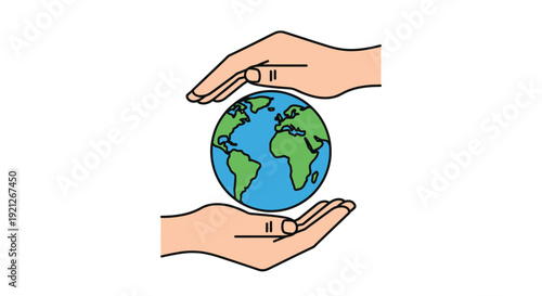 Hands Holding the Earth with Care