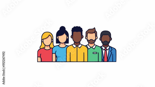 Cuadro en lienzo Diverse group of people standing together.