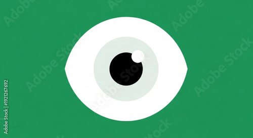Closeup of a watchful eye with green iris and white sclera