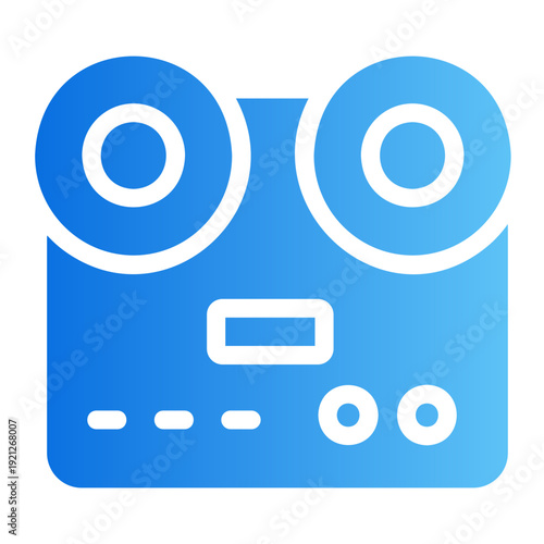 Reel to reel tape Line Gradient Icon