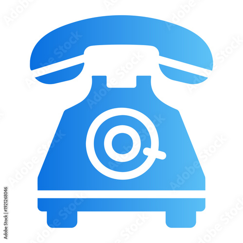 Rotary telephone Line Gradient Icon