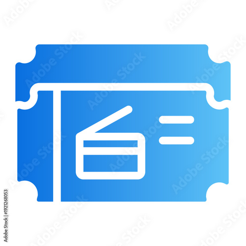Vintage ticket Line Gradient Icon