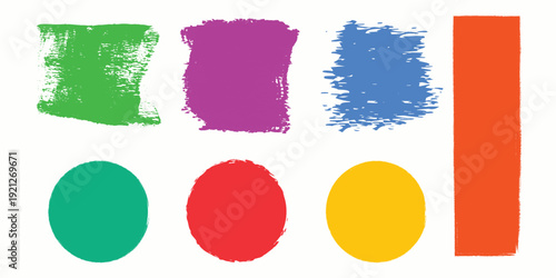 Vibrant colorful paint swatches on white background