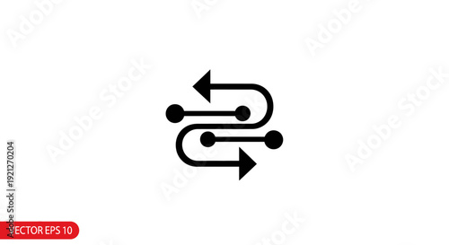 Black Arrows in Circular Motion Symbol.