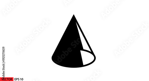 Black cone shaped object with triangle.