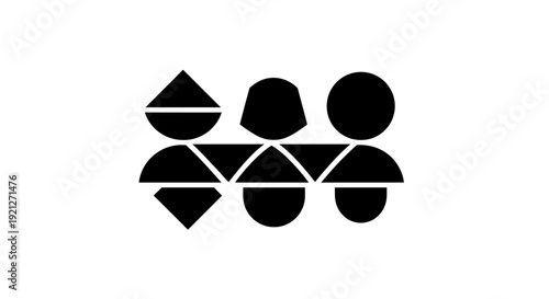 Black and white people connection symbol.