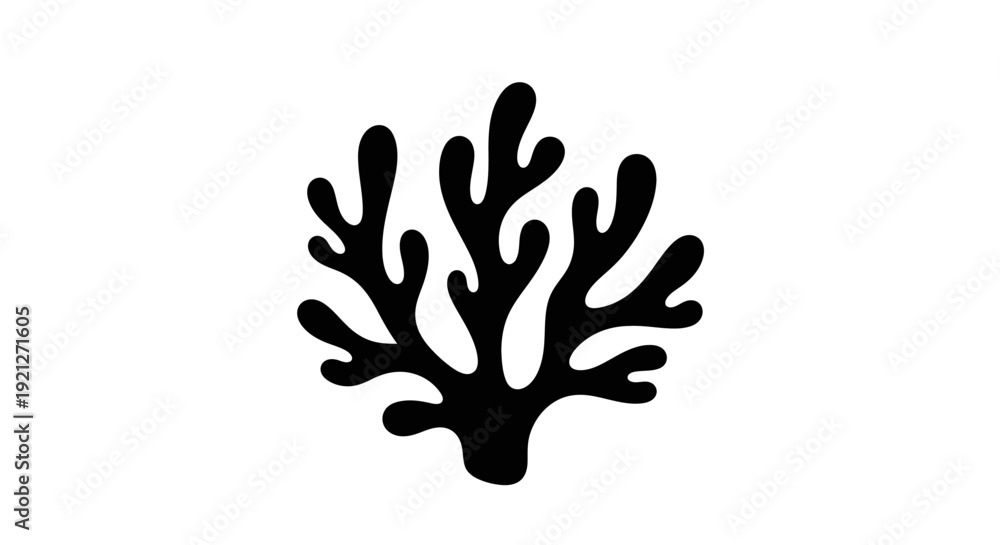 Fototapeta premium Black Coral Reef Silhouette Illustration.