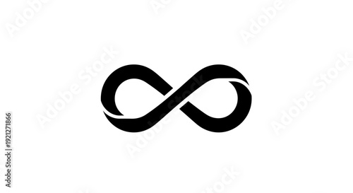 Black infinity symbol on white.