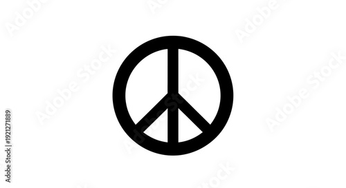 Black peace sign symbol icon.