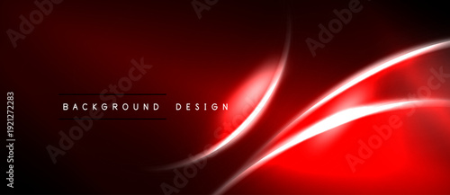 Abstract red design. Smooth curves create dynamic visual effect. Dark background emphasizes bright lines, modern aesthetic.