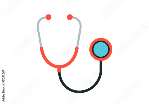 Modern Vector Illustration of a Centered Medical Stethoscope for Healthcare and Diagnosis