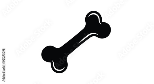 Simple graphic illustration of a cartoon bone design, perfect for pet food packaging, veterinarian clinics, or playful children's themed content projects