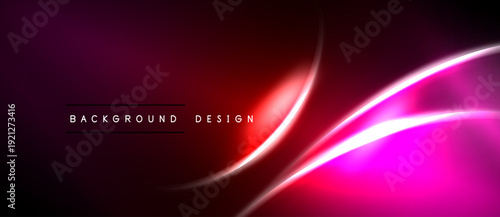 Abstract crimson background. Smooth curves create dynamic light effect. Modern design element for digital projects.