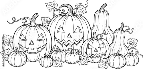 Cute cartoon vector illustration of a Halloween pumpkin