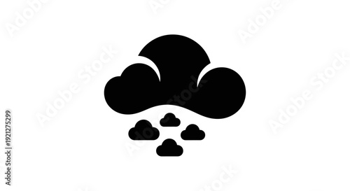 Black Cloud with Rain Drops Falling.