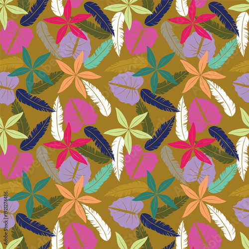 Seamless pattern from bouquet cute floral Traditional ornament yellow floral pattern,Abstract seamless simple floral pattern. Flower pattern. Spring pattern. used for textile, wallpaper, card 
