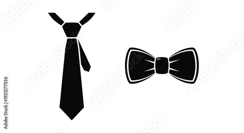 Black tie and bow tie graphic illustration a simple silhouette