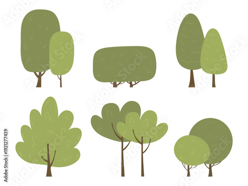 Shrubbery tree, bushes, garden concept.