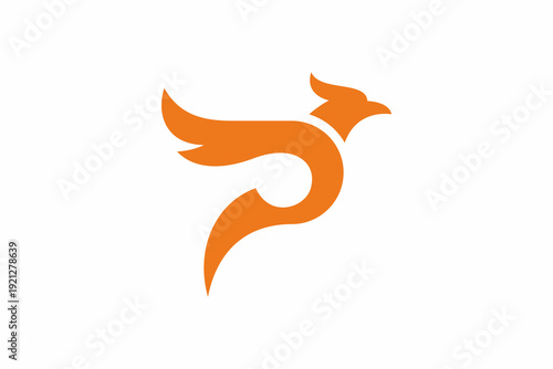 Letter P Phoenix Logo Design 