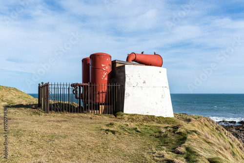 The massive foghorn known as the 'Torry Coo' at Aberdeen, Scotland, UK