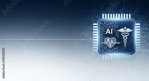 AI technology meets medical innovation with futuristic circuit board design