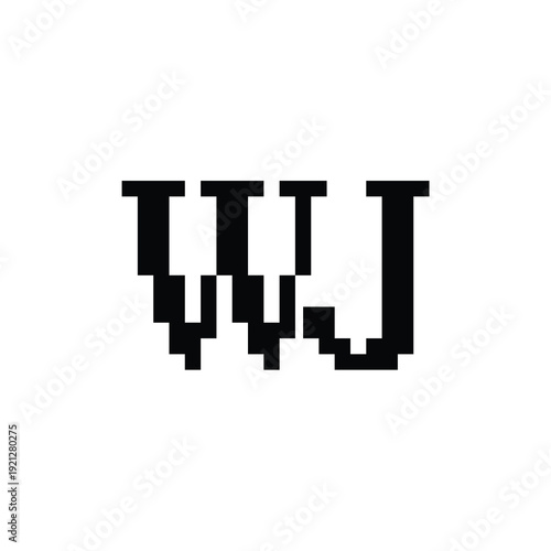 WJ monogram logo design letter text name symbol monochrome logotype alphabet character simple logo