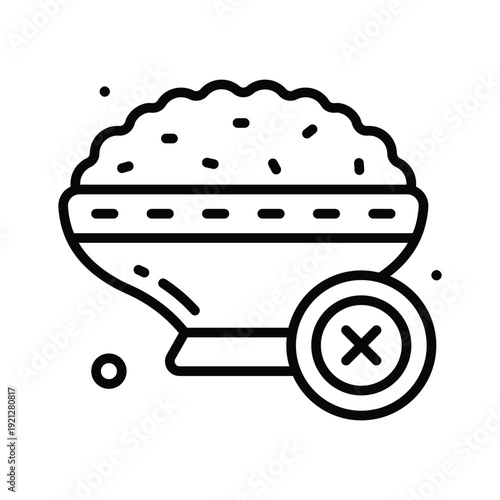 A premium line icon representing no eating fasting rule