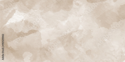 Brown abstract watercolor painting textured, Watercolor painting soft textured on wet white paper background, Beautiful brown or cream grunge design, paper texture for brown background,