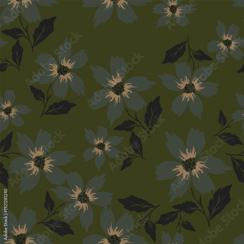 Seamless pattern from bouquet cute floral Traditional ornament yellow floral pattern,Abstract seamless simple floral pattern. Flower pattern. Spring pattern. used for textile, wallpaper, card 
