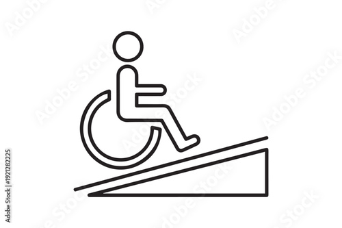 Wheelchair ramp access icon for accessibility